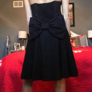 Betsey Johnson Black Strapless Dress with Bow